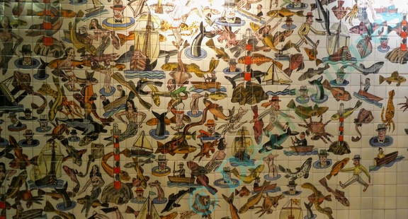 azulejos en el metro de Lisboa